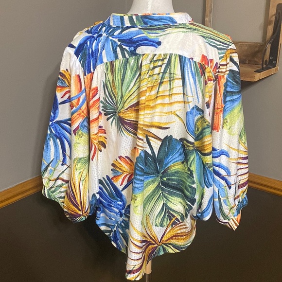 Chico’s tropical v neck dolman sleeve top size 2P - Picture 6 of 7